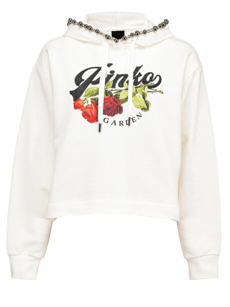 Rose print hoodie - 1