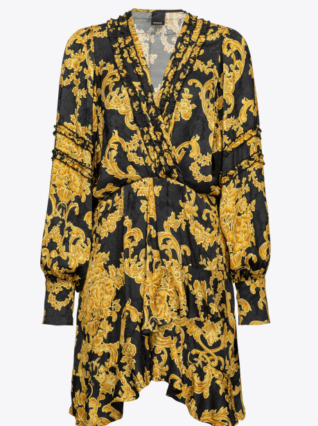 Baroque print crossover dress - 3