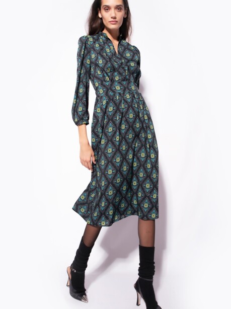Floral print shirt dress - 5