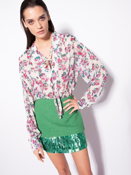 Floral print georgette blouse - 4