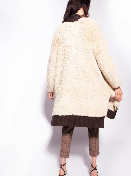 Cardi-coat in eco pelliccia - 3