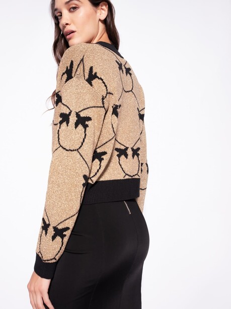 Cardigan corto in jacquard monogram - 4