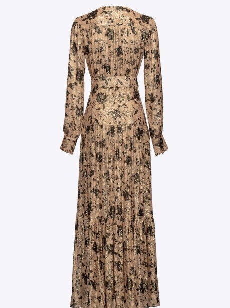 Long shirt dress in floral patterned fil coupé - 2