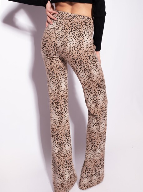 Animalier flared trousers - 4