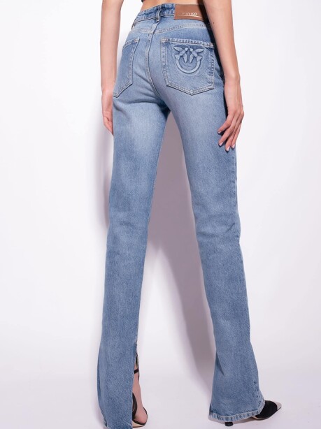 Jeans flare con zip sul fondo - 5