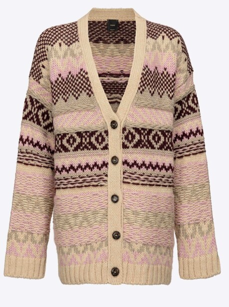 Cardigan jacquard in misto alpaca - 4