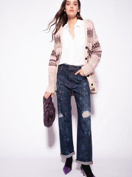 Alpaca blend jacquard cardigan - 2