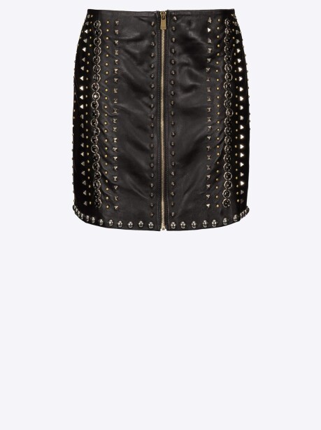 Studded nappa leather miniskirt - 3