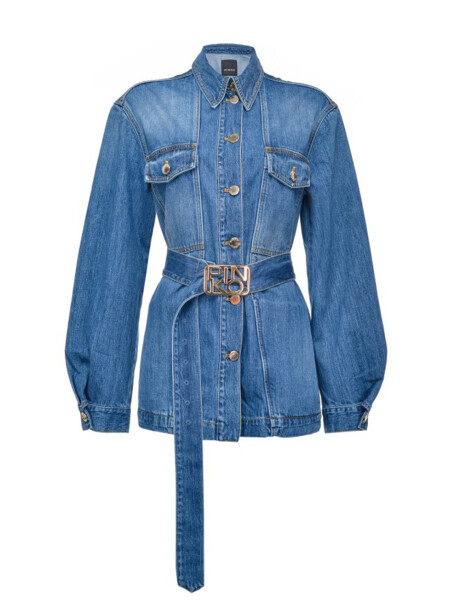 Denim jacket with buckle - 1