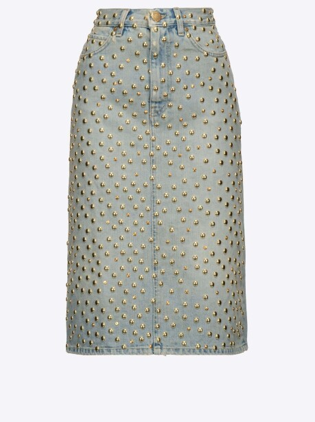 Denim skirt with studs - 4