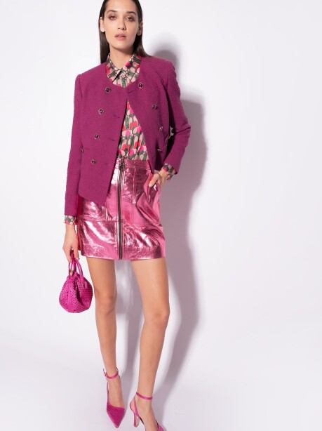 Laminated mini skirt - 3