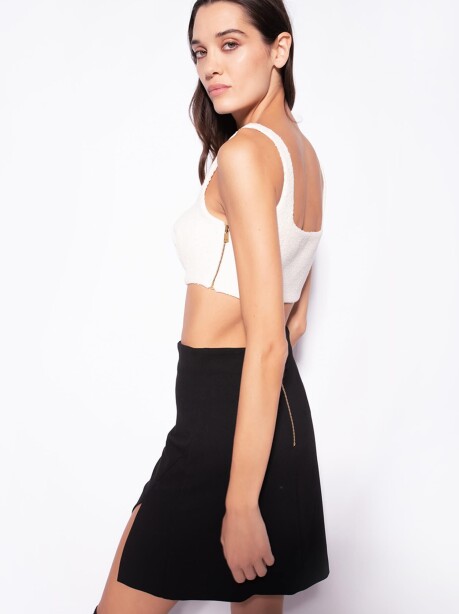 Crop top in stuoia bouclé - 4