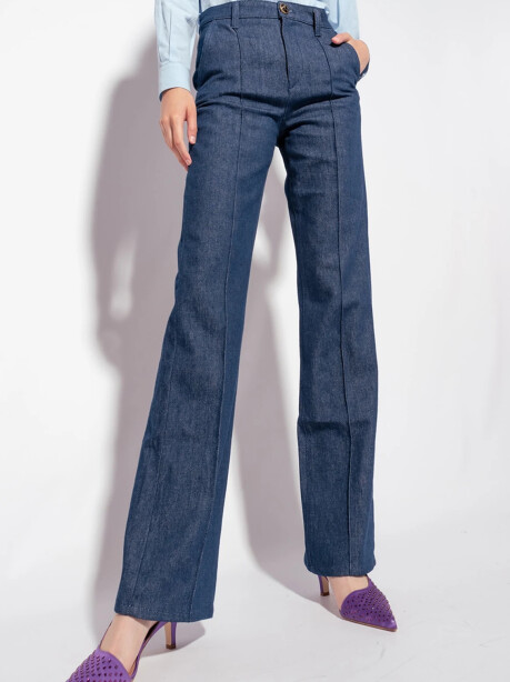 Pantalone flare in denim flat wash - 3