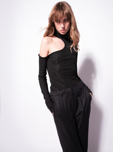 Lurex ribbed turtleneck - 1
