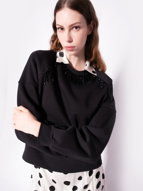 Sweatshirt with jewel applications - 4
