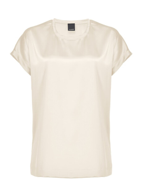 Blusa a maniche corte in raso di seta - 1