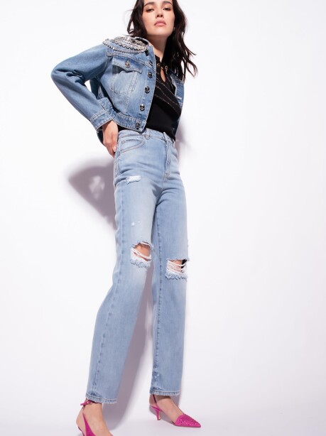 Long-sleeved shirt with lurex stripes - 5