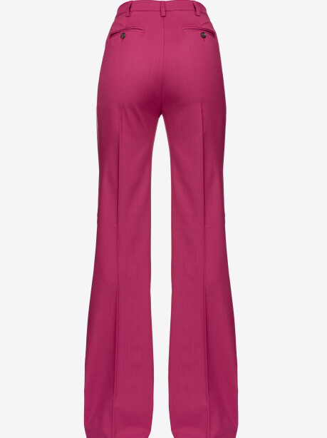 Pantaloni flare stretch in lana tecnica - 3