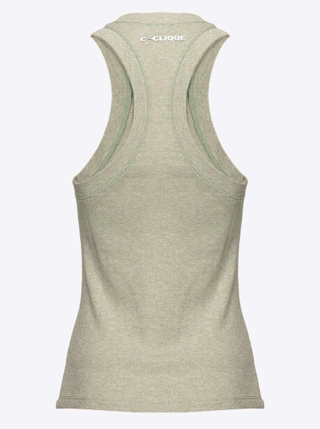 Lurex ribbed armhole tank top - 2