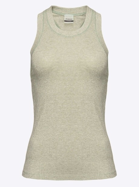 Lurex ribbed armhole tank top - 3