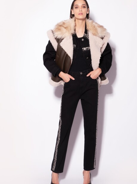 Denim bull trousers with studs - 3