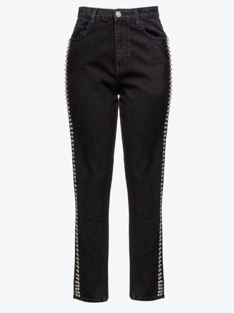 Pantaloni in bull di denim con borchie - 4