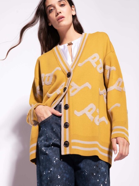 Cardigan modello college in jacquard - 3