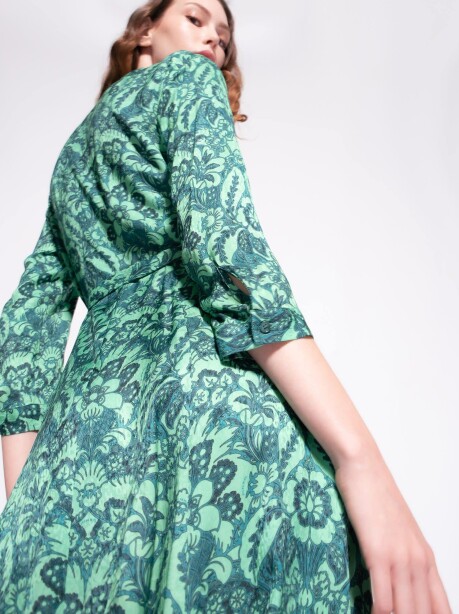 Long shirt dress with floral print - 5
