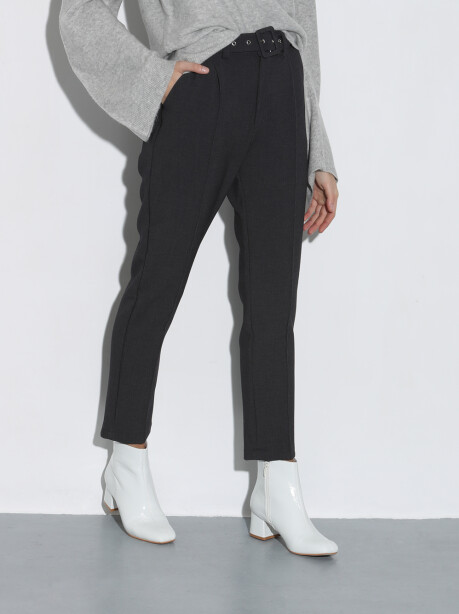 High-waisted trousers with belt - 6