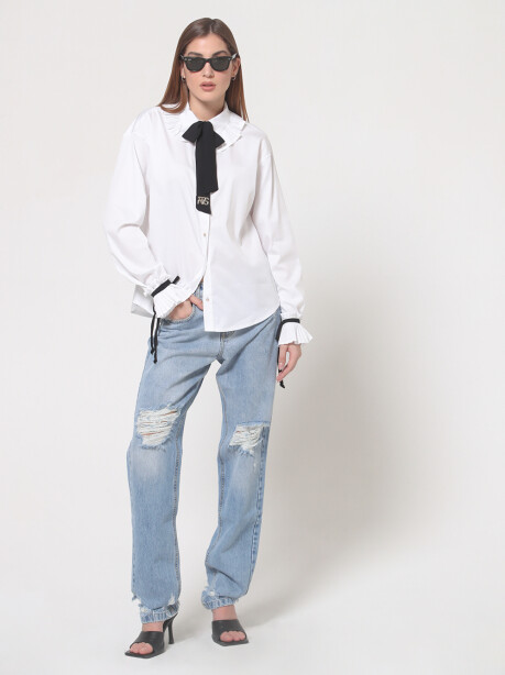 Jeans modello Boyfriend con strappi - 1