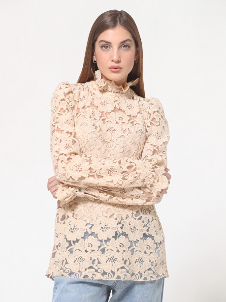 Blusa in pizzo ricamato - 3