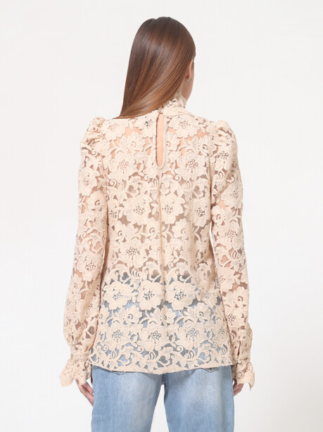 Blusa in pizzo ricamato - 5