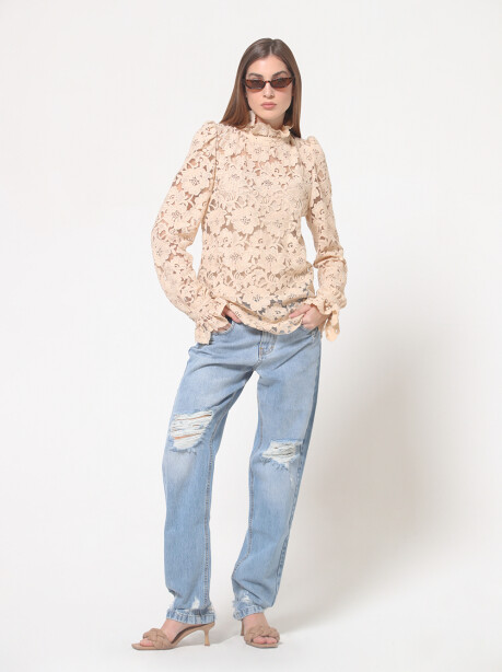 Embroidered lace blouse - 6
