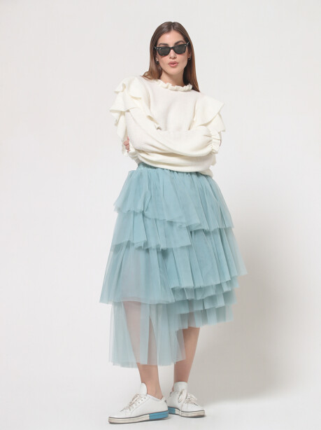 Asymmetrical tulle skirt - 6