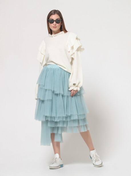 Asymmetrical tulle skirt - 4