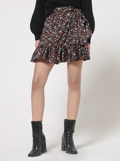 Short floral print skirt - 5