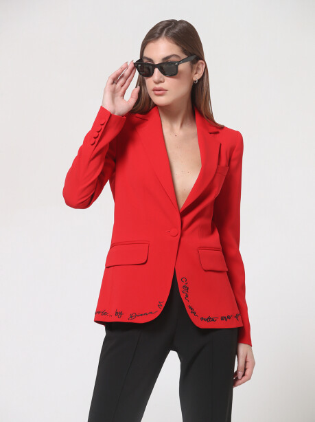 Blazer monopetto con ricamo - 3