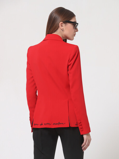 Single-breasted blazer with embroidery - 5