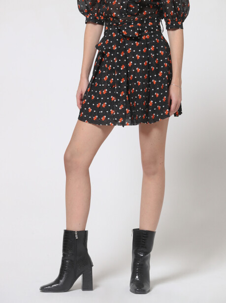 Patterned skirt with bow belt - 5