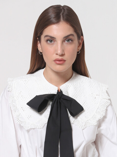 Cotton collar with bow closure - 2