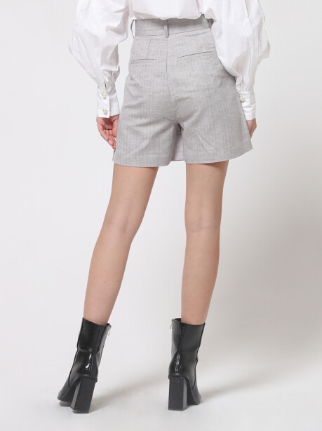 Herringbone shorts with jewel button - 4