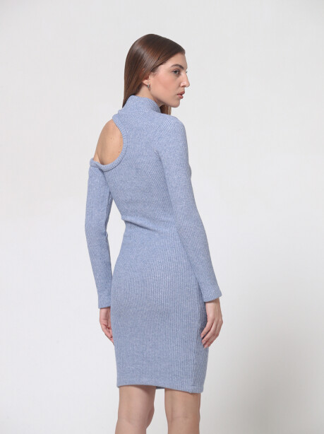 Vestito in maglia rib con oblò - 4
