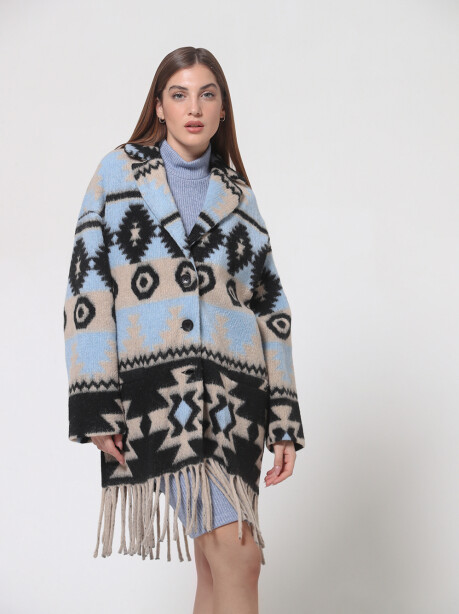 Coat with ethnic patterned fringes - 5