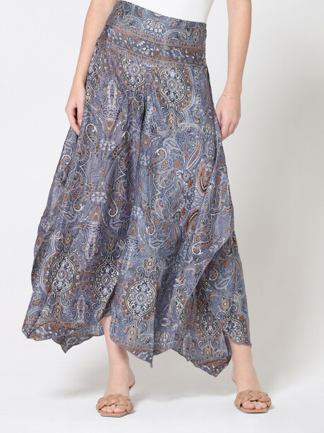 Ethnic patterned pants in Indian silk - 3