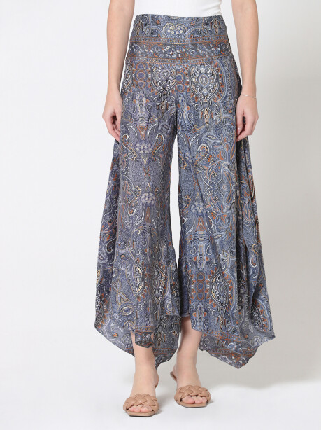 Ethnic patterned pants in Indian silk - 6