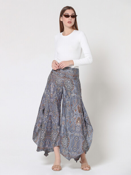 Ethnic patterned pants in Indian silk - 5