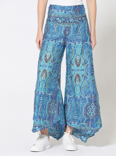 Ethnic patterned pants in Indian silk - 4