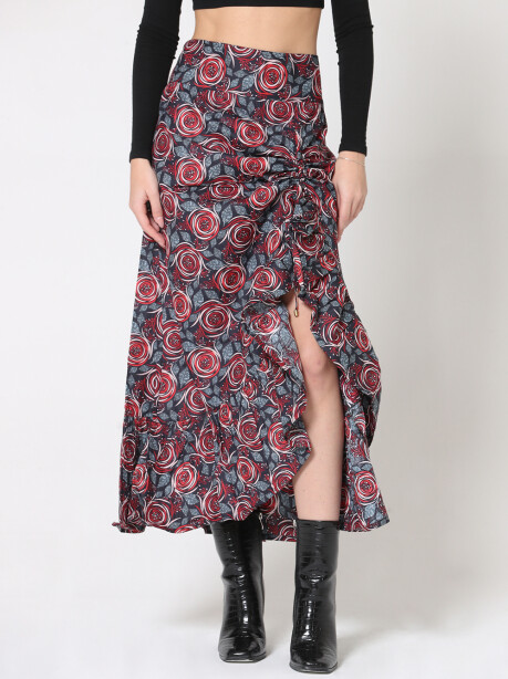 Asymmetrical gypsy skirt with ethnic pattern - 5