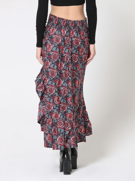 Asymmetrical gypsy skirt with ethnic pattern - 6