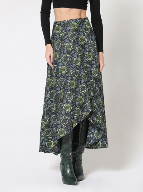 Ethnic patterned split skirt - 5